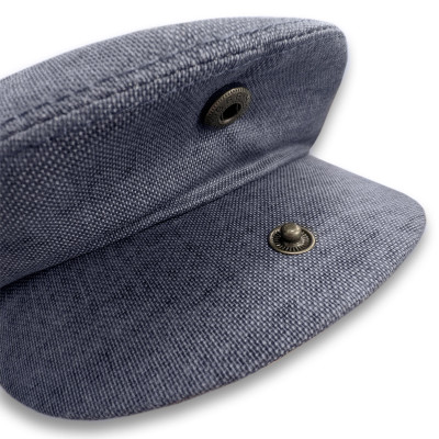 KASZKIET Męski Lniany na Lato Modna Czapka Premium GRANATOWY Pako Jeans