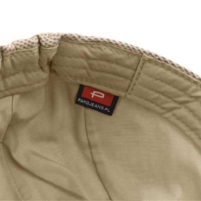 KASZKIET Męski Bawełniany na Lato Czapka w Jodełkę BEŻOWY Pako Jeans