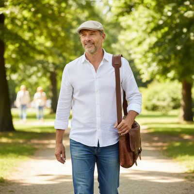 KASZKIET Męski na Lato Czapka w Krateczkę Casual BEŻOWY Pako Jeans