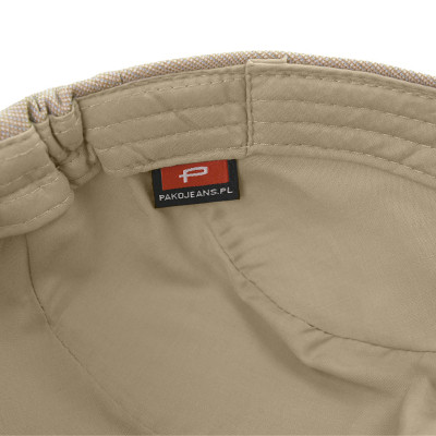 KASZKIET Męski na Lato Czapka w Krateczkę Casual BEŻOWY Pako Jeans