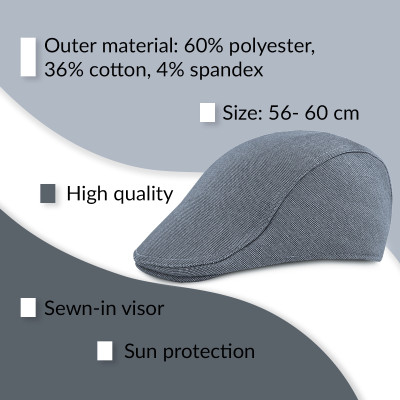 KASZKIET Męski na Lato Czapka w Krateczkę Casual GRANATOWY Pako Jeans