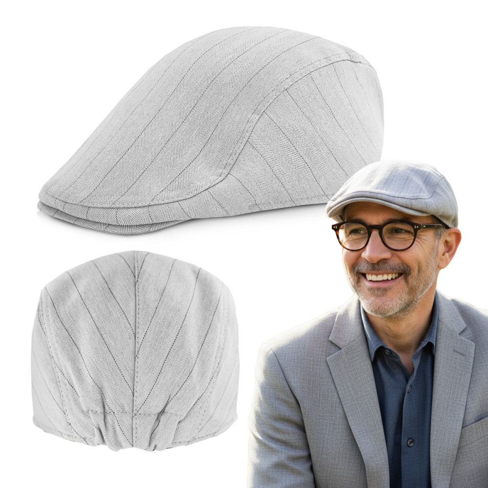 KASZKIET Męski na Lato Czapka w Jodełkę Casual JASNOSZARY Pako Jeans