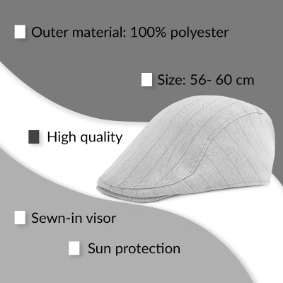 KASZKIET Męski na Lato Czapka w Jodełkę Casual JASNOSZARY Pako Jeans