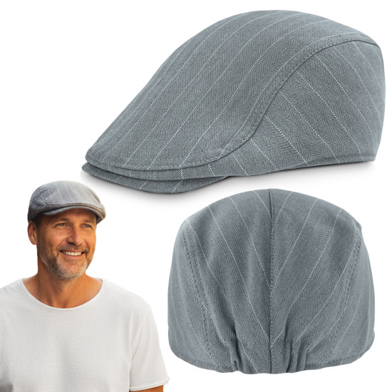 KASZKIET Męski na Lato Czapka w Jodełkę Casual SZARONIEBIESKI Pako Jeans