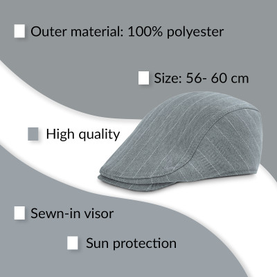 KASZKIET Męski na Lato Czapka w Jodełkę Casual SZARONIEBIESKI Pako Jeans