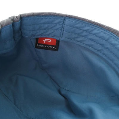 KASZKIET Męski na Lato Czapka w Jodełkę Casual SZARONIEBIESKI Pako Jeans