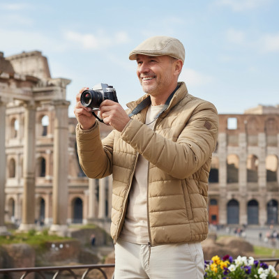 KASZKIET Męski na Lato Czapka w Jodełkę Casual JASNOBEŻOWY Pako Jeans