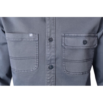 KOSZULA Męska z Długim Rękawem NALOW STALOWA Katana Regular Fit Pako Jeans - Pakojeans.pl