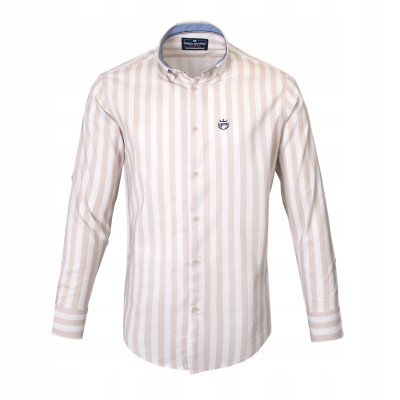 KOSZULA Męska z Długim Rękawem TIZA Bawełniana z WISKOZĄ Slim Fit Pako Jeans - Pakojeans.pl