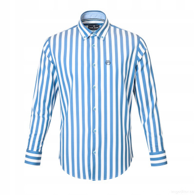 KOSZULA Męska z Długim Rękawem TIZA Bawełniana z WISKOZĄ Slim Fit Pako Jeans - Pakojeans.pl