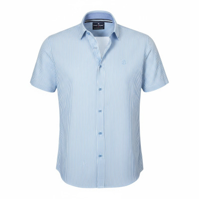 KOSZULA Męska z Krótkim Rękawem AKAI Bawełniana z WISKOZĄ Slim Fit Pako Jeans - Pakojeans.pl