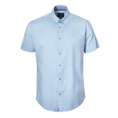 KOSZULA Męska z Krótkim Rękawem AKAI Bawełniana z WISKOZĄ Slim Fit Pako Jeans - Pakojeans.pl