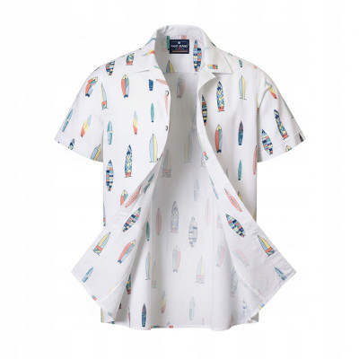 KOSZULA Męska z Krótkim Rękawem UGAT Bawełniana z WISKOZĄ Regular Fit Pako Jeans - Pakojeans.pl