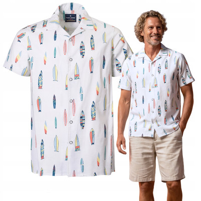 KOSZULA Męska z Krótkim Rękawem UGAT Bawełniana z WISKOZĄ Regular Fit Pako Jeans - Pakojeans.pl