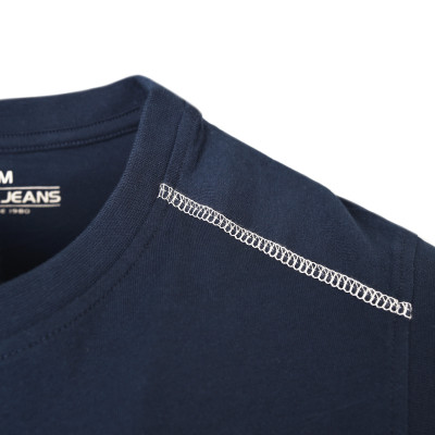 BEZRĘKAWNIK Męski Koszulka T-shirt RABINO GRANATOWY Bawełniany Pako Jeans - Pakojeans.pl