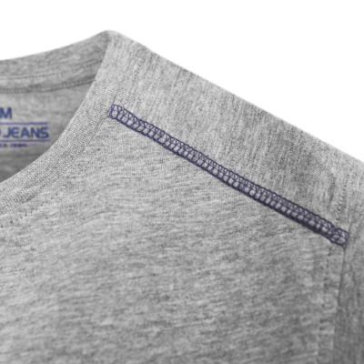 BEZRĘKAWNIK Męski Koszulka T-shirt RABINO SZARY Melanż Bawełniany Pako Jeans - Pakojeans.pl