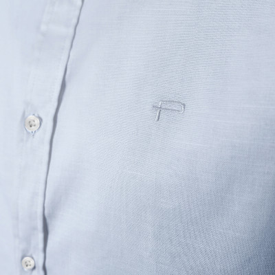 KOSZULA Męska z Krótkim Rękawem LOREN Błękitna LNIANA Regular Fit Pako Jeans - Pakojeans.pl