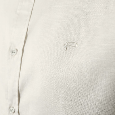 KOSZULA Męska z Krótkim Rękawem LOREN Kremowa LNIANA Regular Fit Pako Jeans - Pakojeans.pl