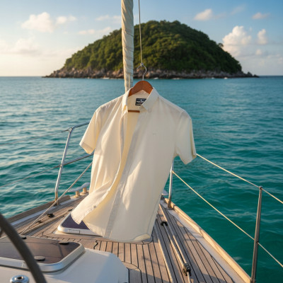 KOSZULA Męska z Krótkim Rękawem LOREN Kremowa LNIANA Regular Fit Pako Jeans - Pakojeans.pl