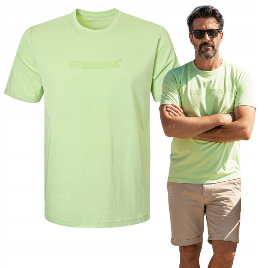 T-SHIRT Męski Koszulka ZIELONA Bawełniana BADOS Pako Jeans - Pakojeans.pl