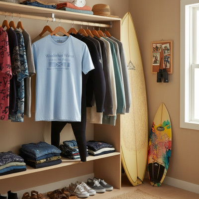 T-SHIRT Męski Koszulka z Nadrukiem BŁĘKITNA Bawełniana LUST Pako Jeans - Pakojeans.pl