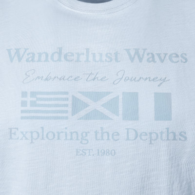 T-SHIRT Męski Koszulka z Nadrukiem BŁĘKITNA Bawełniana LUST Pako Jeans - Pakojeans.pl