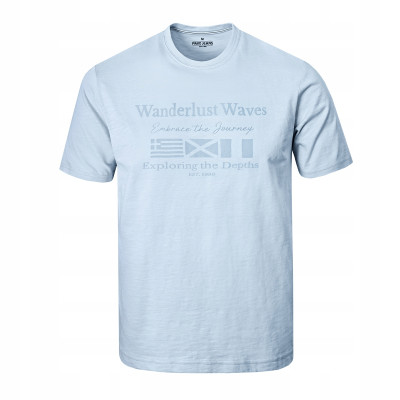 T-SHIRT Męski Koszulka z Nadrukiem BŁĘKITNA Bawełniana LUST Pako Jeans - Pakojeans.pl