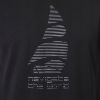 T-SHIRT Męski Koszulka z Nadrukiem CZARNA Bawełniana NAVI Pako Jeans - Pakojeans.pl