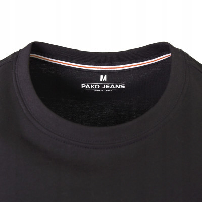 T-SHIRT Męski Koszulka z Nadrukiem CZARNA Bawełniana NAVI Pako Jeans - Pakojeans.pl