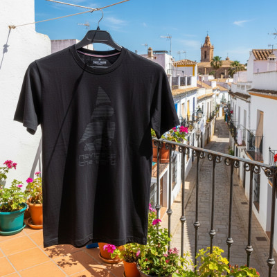 T-SHIRT Męski Koszulka z Nadrukiem CZARNA Bawełniana NAVI Pako Jeans - Pakojeans.pl