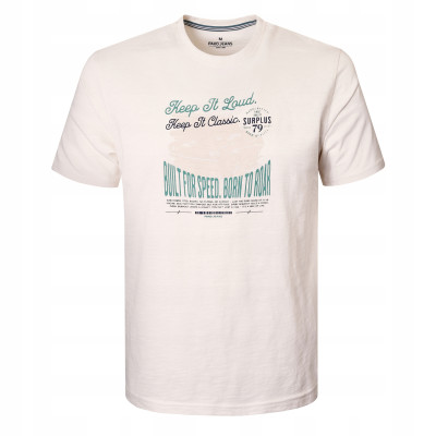 T-SHIRT Męski Koszulka z Nadrukiem KREMOWA Bawełniana ROAR Pako Jeans - Pakojeans.pl