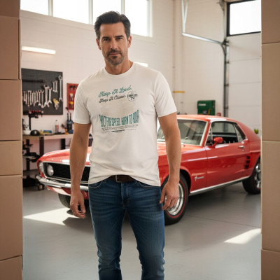 T-SHIRT Męski Koszulka z Nadrukiem KREMOWA Bawełniana ROAR Pako Jeans - Pakojeans.pl