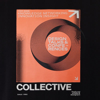 T-SHIRT Męski Koszulka z Nadrukiem CZARNA Bawełniana SIGIN Pako Jeans - Pakojeans.pl