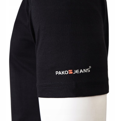 T-SHIRT Męski Koszulka z Nadrukiem CZARNA Bawełniana SIGIN Pako Jeans - Pakojeans.pl