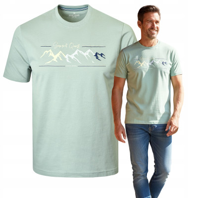 T-SHIRT Męski Koszulka z Nadrukiem MIĘTOWA Bawełniana ROCK Pako Jeans