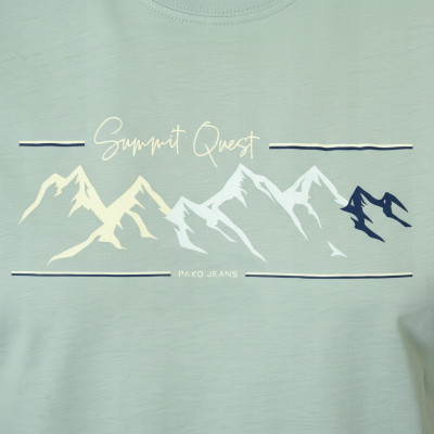 T-SHIRT Męski Koszulka z Nadrukiem MIĘTOWA Bawełniana ROCK Pako Jeans