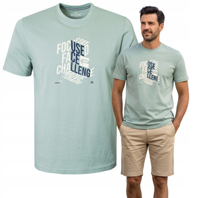 T-SHIRT Męski Koszulka z Nadrukiem MIĘTOWA Bawełniana WALLS Pako Jeans - Pakojeans.pl