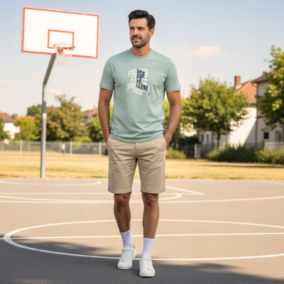 T-SHIRT Męski Koszulka z Nadrukiem MIĘTOWA Bawełniana WALLS Pako Jeans - Pakojeans.pl