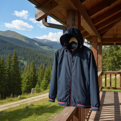 KURTKA Męska Przejściowa WODOODPORNA z Kapturem RELAND GRANATOWA Pako Jeans - Pakojeans.pl