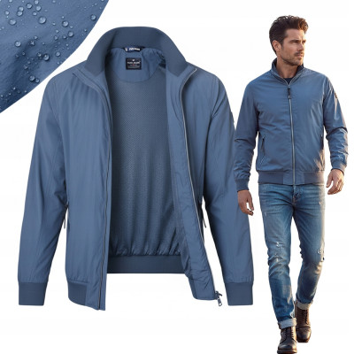 KURTKA Męska Przejściowa WODOODPORNA bez Kaptura CALUM NIEBIESKA Pako Jeans - Pakojeans.pl