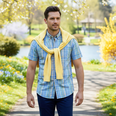 Elegancki zestaw prezentowy dla mężczyzny - koszula i sweter Pako Jeans - Pakojeans.pl