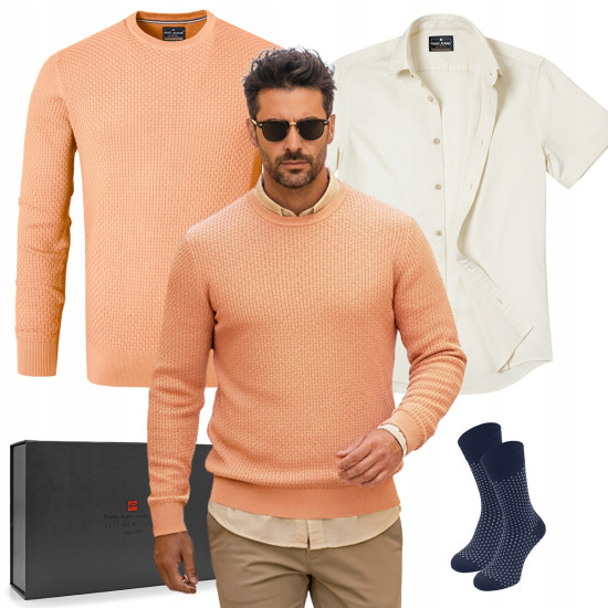 Elegancki zestaw prezentowy dla mężczyzny - koszula i sweter Pako Jeans - Pakojeans.pl