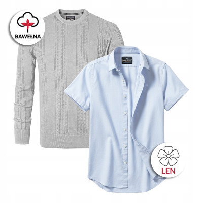 Elegancki zestaw prezentowy dla mężczyzny - koszula i sweter Pako Jeans - Pakojeans.pl