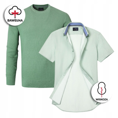 Elegancki zestaw prezentowy dla mężczyzny - koszula i sweter Pako Jeans - Pakojeans.pl