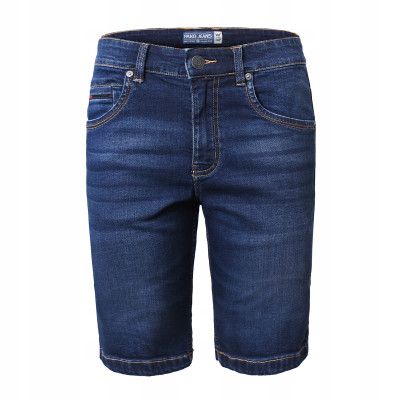 SPODENKI Jeansowe Męskie Krótkie Szorty Denim OMARI GRANATOWE Pako Jeans - Pakojeans.pl