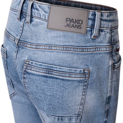 SPODENKI Jeansowe Męskie Krótkie Szorty Denim OMARI BŁĘKITNE Pako Jeans - Pakojeans.pl