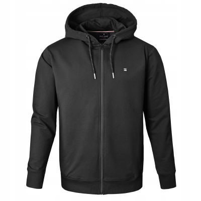 BLUZA Męska Rozpinana z Kapturem Nieocieplana na Lato AVY CZARNA Pako Jeans - Pakojeans.pl