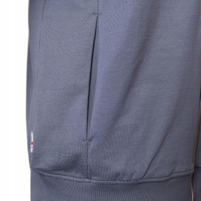 BLUZA Męska Rozpinana z Kapturem Nieocieplana na Lato AVY STALOWA Pako Jeans - Pakojeans.pl