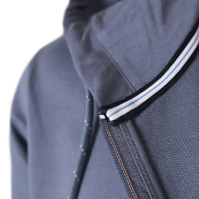 BLUZA Męska Rozpinana z Kapturem Nieocieplana na Lato AVY STALOWA Pako Jeans - Pakojeans.pl