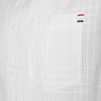 KOSZULA Męska z Krótkim Rękawem LENT BIAŁA Bawełniana Slim Fit Pako Jeans - Pakojeans.pl